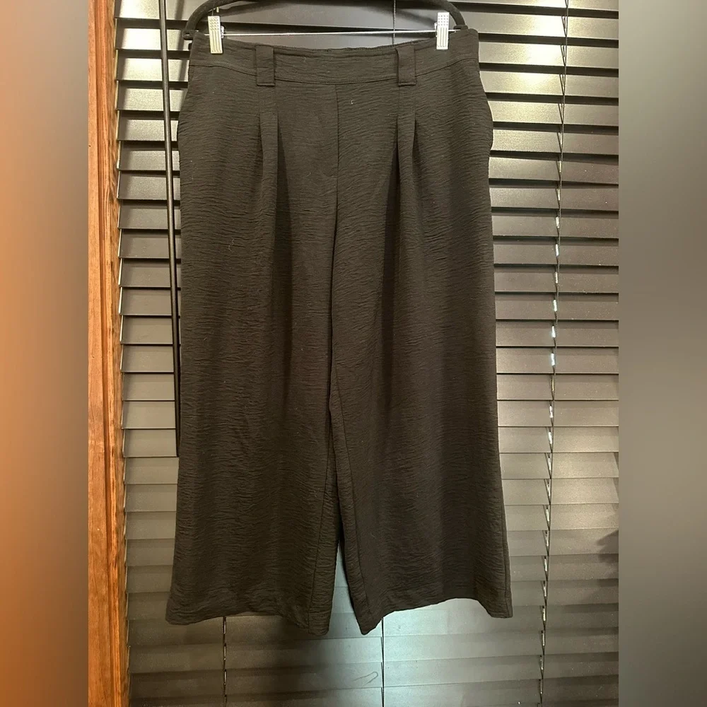 EUC Jules & Leopold Black Dress Pants Wide-Leg Style ANKLE LEIGHT